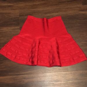 NWOT Marciano red bandage fit and flare skirt M